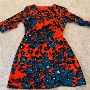 The Limited Orange and Blue Floral Dress